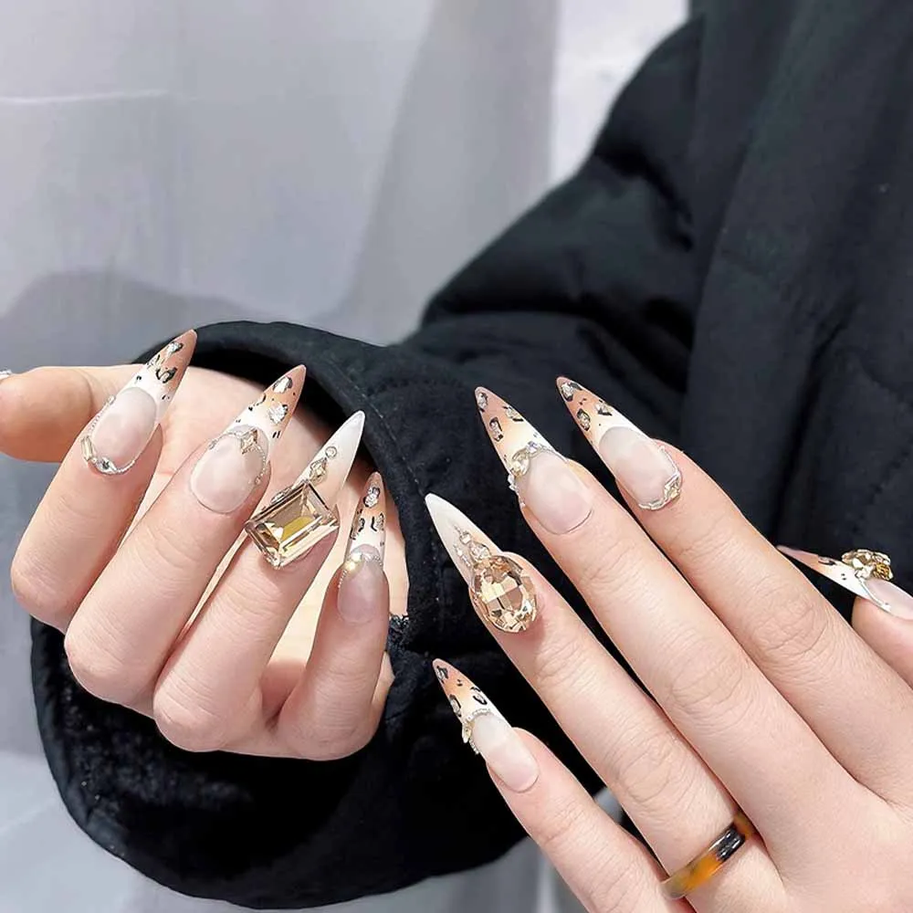50 Stück 3D Spitzglas Nail Art Strass Edelsteine Klar Rosa Champagner Kristall Diamant Charms Juwelen Funkelnder Stein Nageldekoration – Detail 3