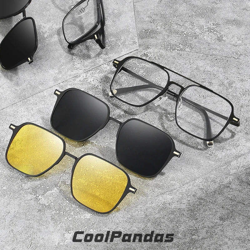 Luxury Design In Magnetic Clip On Sunglasses Polarized Men - Main Image