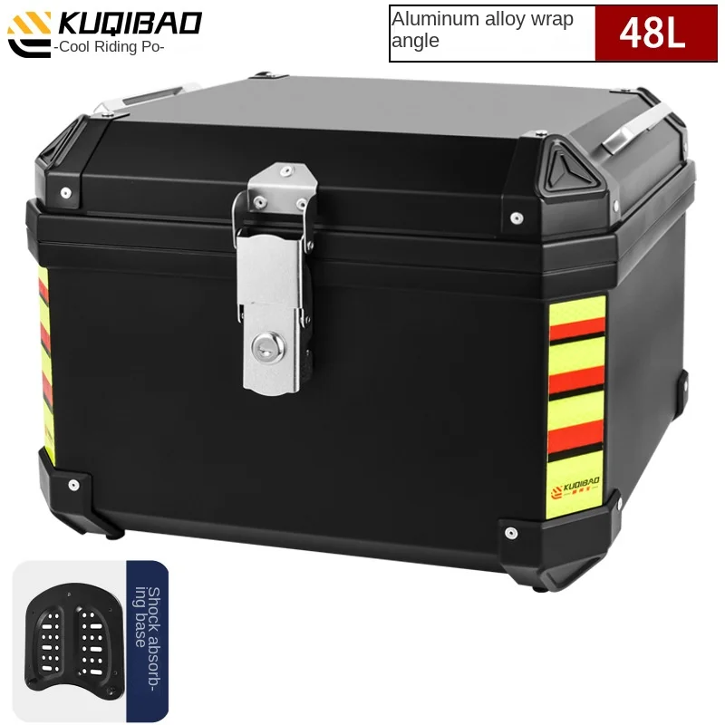 thumbnail image 1 of Contrapeso de motocicleta Kuqibao de aleación de aluminio en ángulo de 48 l/35 l, gran capacidad, pedal de maletero para vehículo eléctrico, caja universal grande, 1 of 5