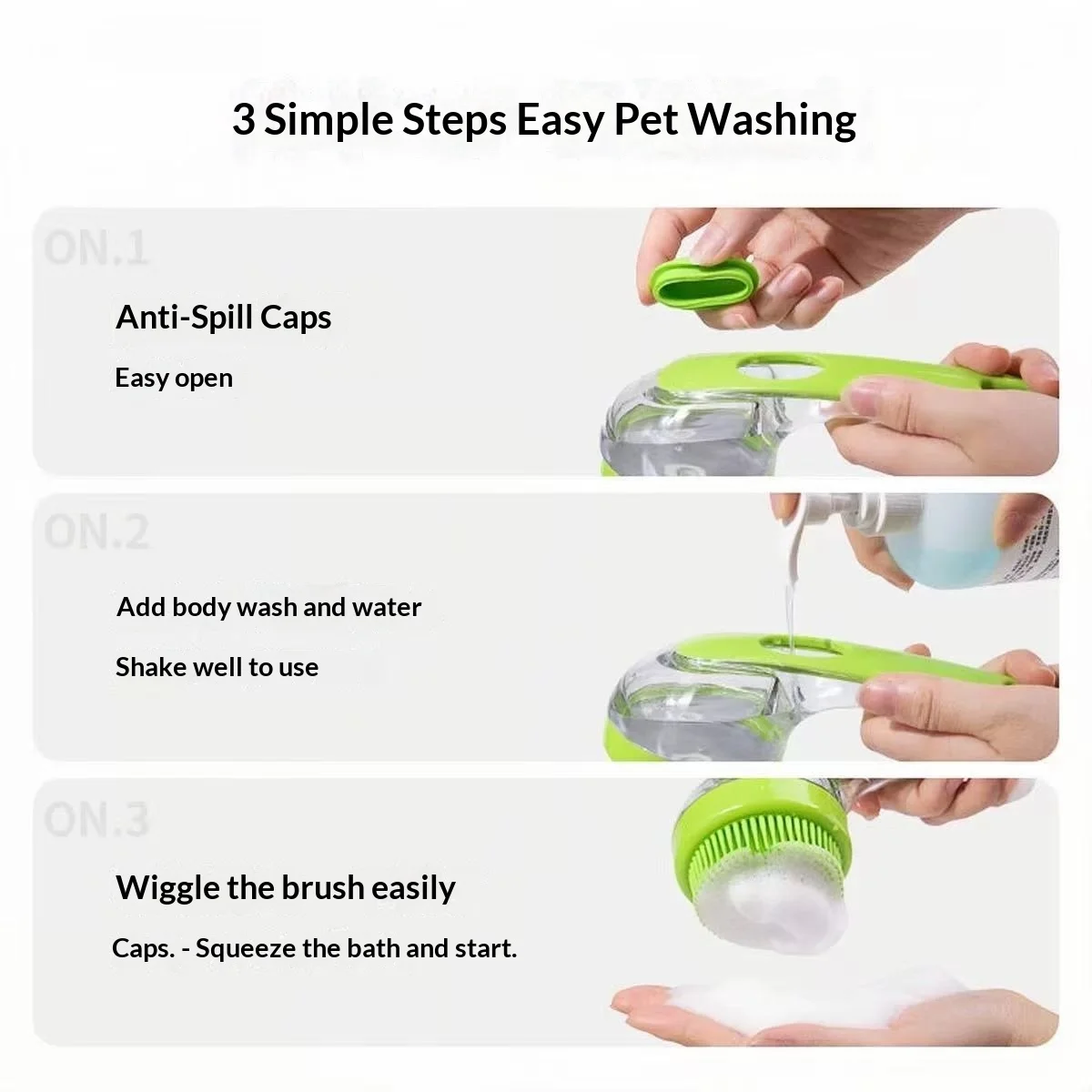 Pet Bath Brush – grip detail