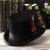Men Hat 100% Wool Fedora Hat Unisex Top Show Gentleman Bowler Hat Black Red Magic Hat Presidential Hat Feather Accessories 2