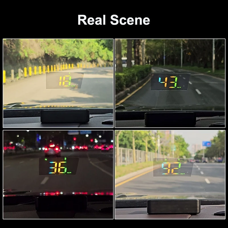 A14U-HUD GPS Beidou Dual Data Car Head-Up Display Meter Speed MPH KM/H 5V USB M2S Windshield Projector Color Display LCD