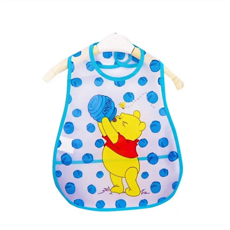 New Adjustable Baby Bibs EVA Plastic Waterproof Lunch Feeding Bibs Baby Cartoon Feeding Cloth Children Baby Apron