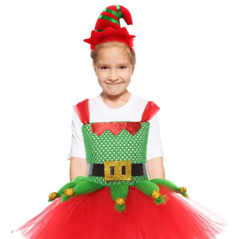 Elf Costume For Kids Kid Christmas Costumes With Elf Headpiece Children