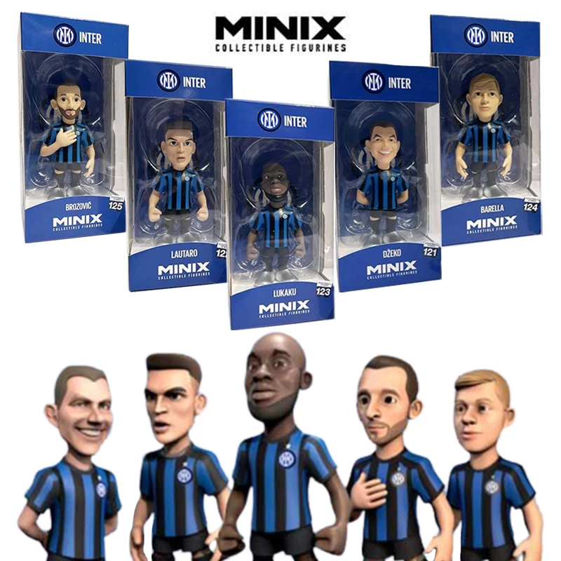 

Minix Collectible Figurines Internazionale Milano Club Football Star Series Brozovic Lautaro Lukaku Dzeko Barella Model Figures