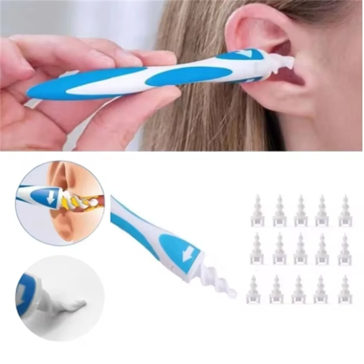 Spiral Ear Oil Remover Tool 16 Head Complete