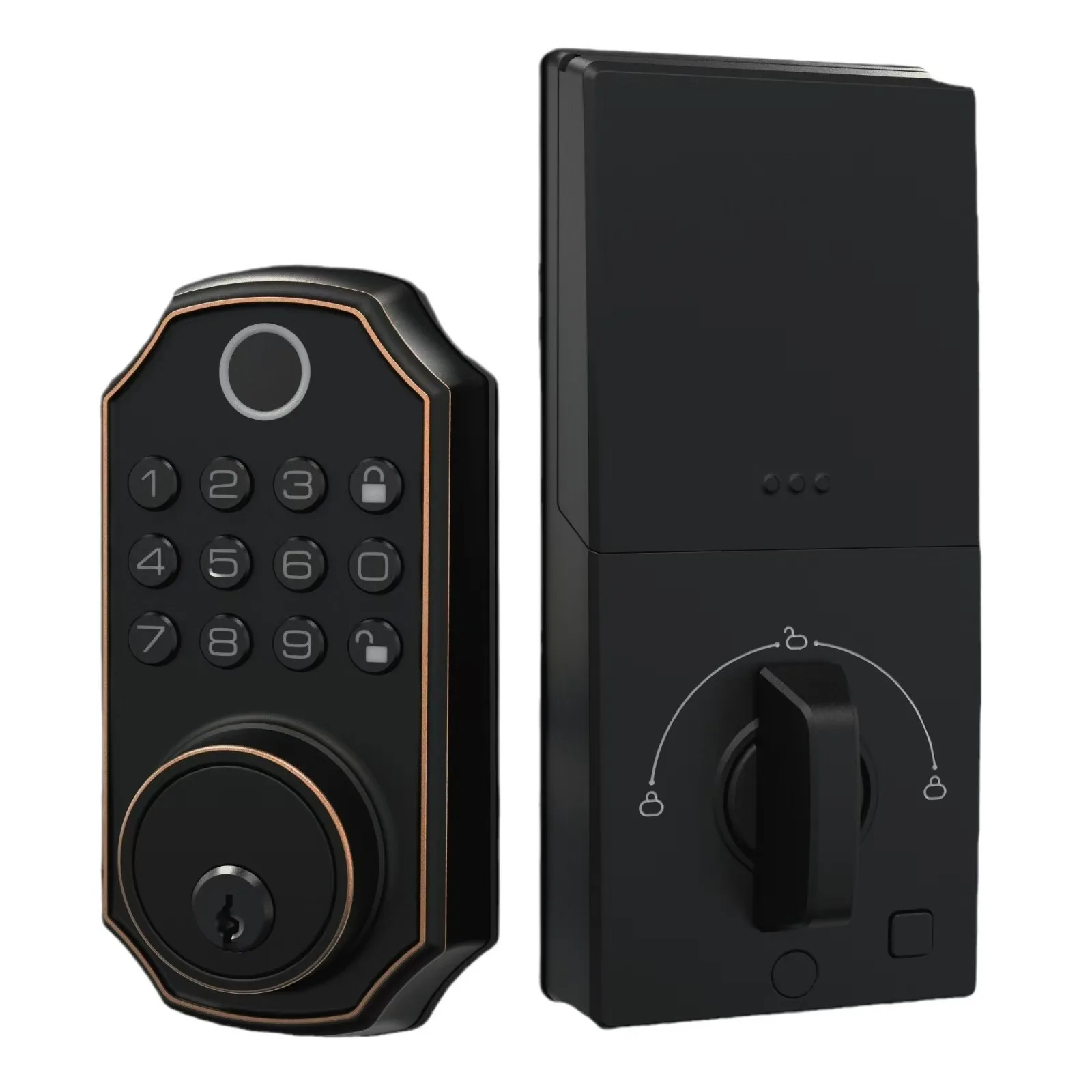 Tuya smart fingerprint door lock front view