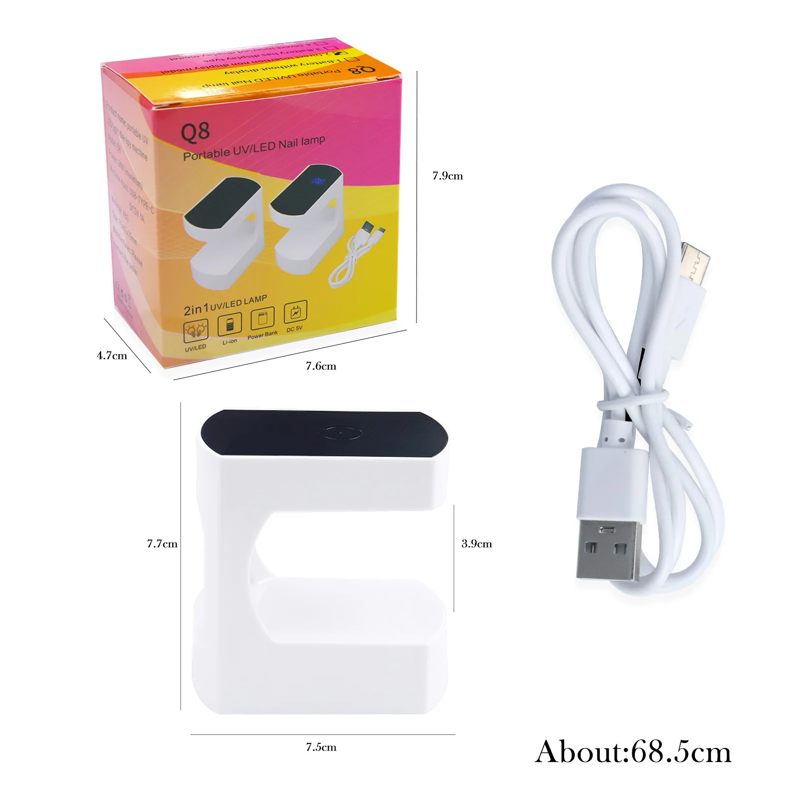 Mini USB Nail Lamp LED&UV Manicure Machine for Curing Gel Polish Portable Fast Drying Nail Dryer With Smart Sensor Nail Art Tool 5