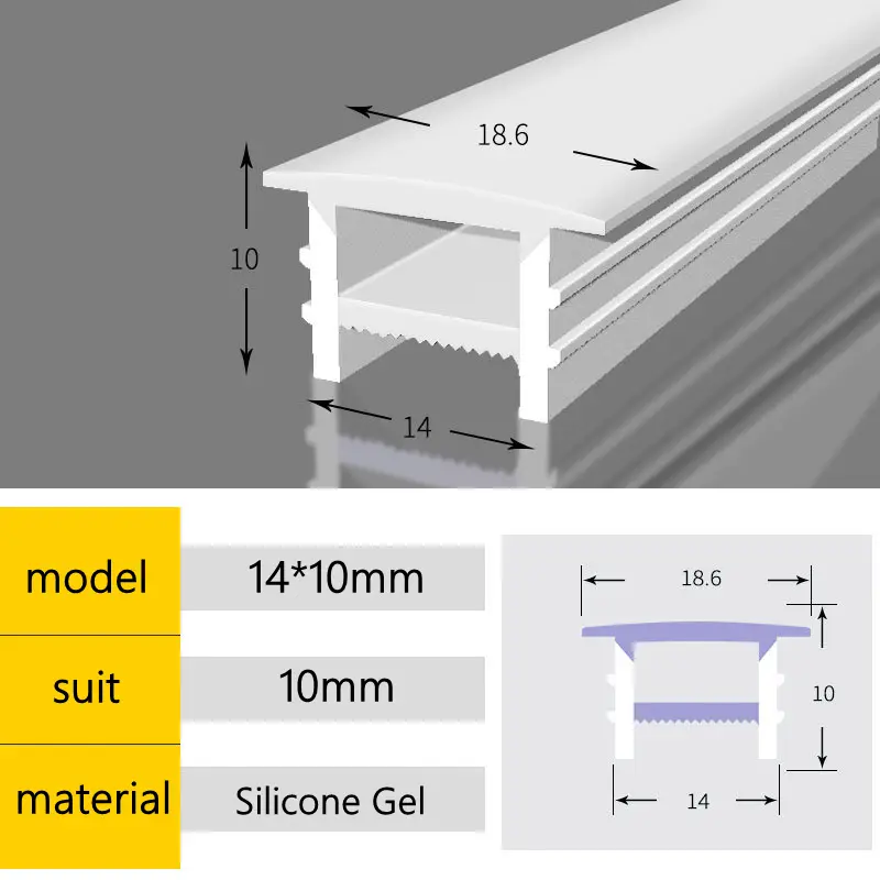 Recessed White Silicone Tube LED Neon Light Flexible Rope Channel Diffuser WS2811 WS2812B Outdoor Waterproof Ribbon Strip Lights image 10