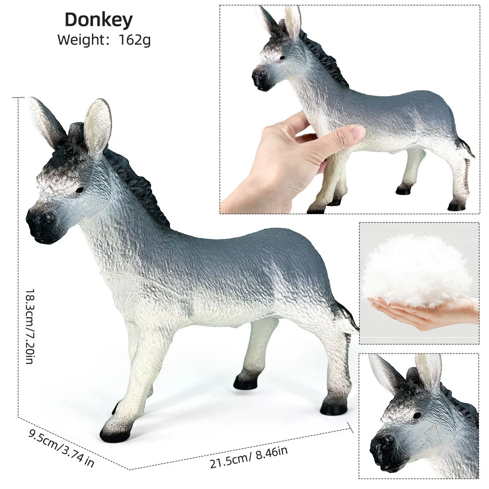 Figuras de acción de animales de granja de algodón suave, modelo de vaca, caballo, cerdo, gallina, gato, perro, burro salvaje, koala, regalos educativos de Navidad para niños
