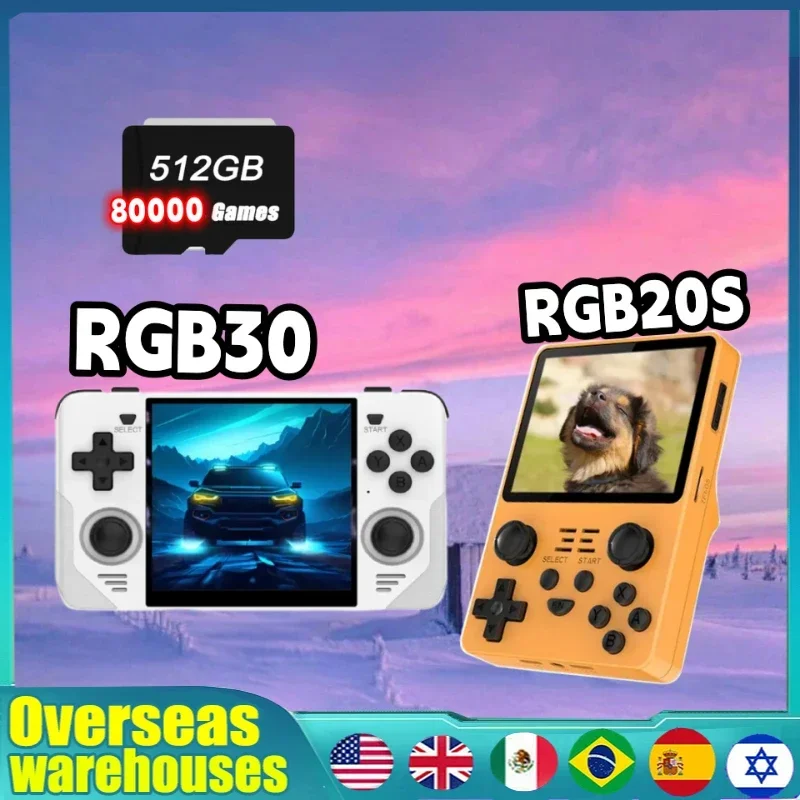 Powkiddy Rgb30 Rgb20S Macchina Da Gioco Portatile Portatile Retrò Wifi 5G + Chip Bluetooth Rk3566 4100 Mah Psp 512G Regali Per Bambini
