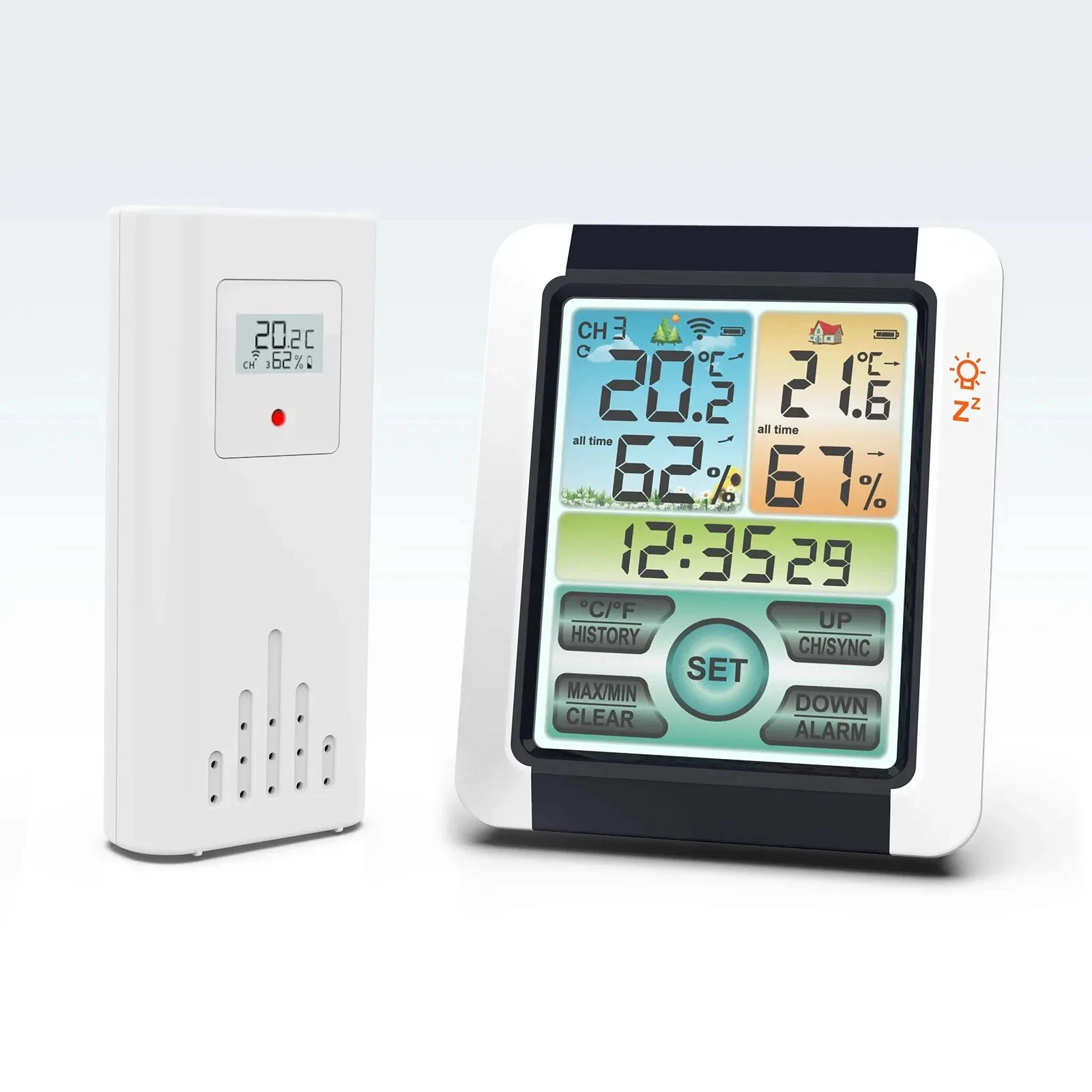 Wireless Temperature Humidity Meter Indoor Outdoor Weather Screen