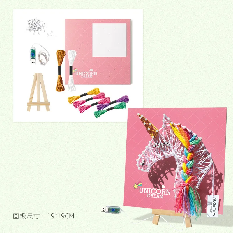 DIY String Art Kit for Kids Ages 6 and Up 3D with Lights on String Art Kit Crafts for Teens Birthday Gifts Home Wall Decorations