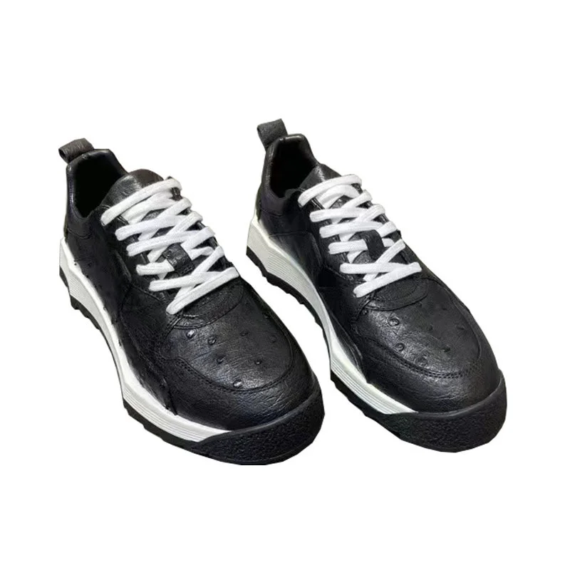 

Genuine Ostrich Leather High Quality Designer Shoes Luxury Brand Sneakers Men's Loafers Casual Fashion Trend Men Free Shipping