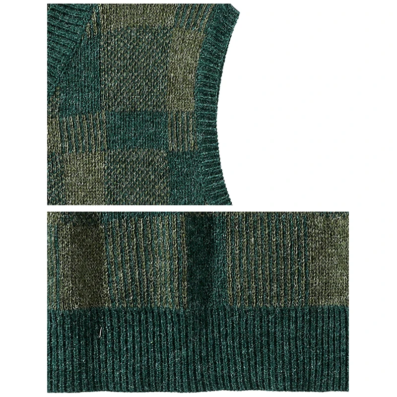 New Autumn Vest Undershirt Knit Sweater Outside Wear Trend V-neck Loose Sleeveless Sweater Knitted