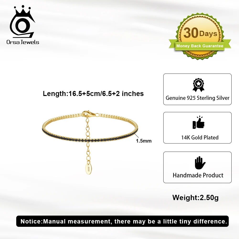 Silver Bracelet ORSA JEWELS 925 Sterling Silver Multicolour Zircon Tennis Bracelet for Women