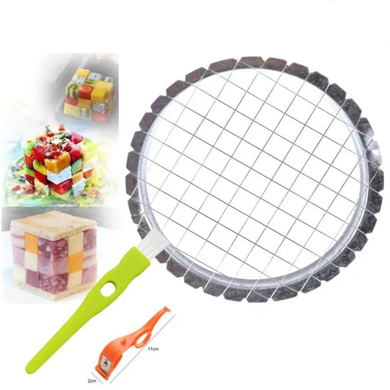 Food Slicer Stainless Steel Egg Slicer Cutter Mesh Grid Vegetable Fruit Chopper For Salad Dessert Potato Cube Grid Cutting Kitchen Gadgets