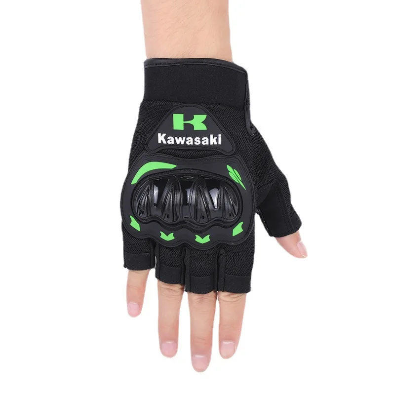 New Kawasaki Breathable Half Finger Gloves for Men and Women Summer Outdoor Bicycle Gloves Kawasaki Motorcycle Gloves 4