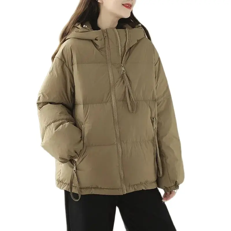 

Женская Стеганая куртка с капюшоном, Толстая теплая хлопковая Парка свободного покроя, базовая верхняя одежда размера 4XL для зимы, 2023
