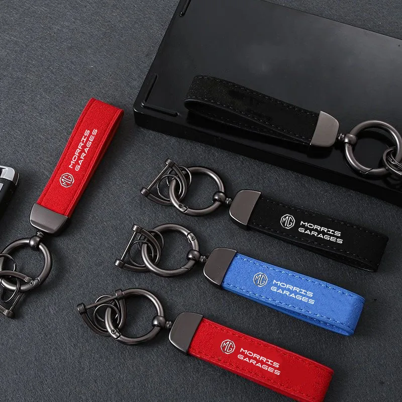 

Car Suede Keychain Sport Key Ring Custom Gift With Logo For Morris Garages MG 6 3 5 7 TF ZR ZS HS GS GT Hector RX5 RX8 350 550