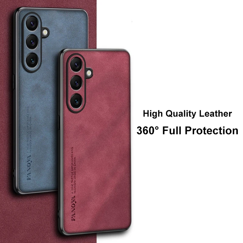 Luxury PU Leather Phone Case with Silicone Full Protection and Back Cover