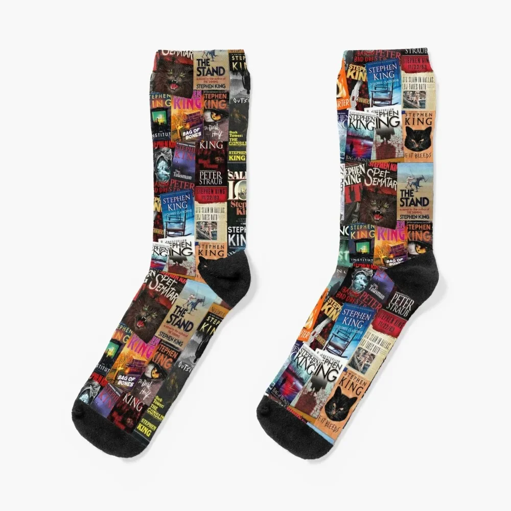 

Stephen King Book Covers, Horror Bookworm Socks anime Stockings man loose Luxury Woman Socks Men's