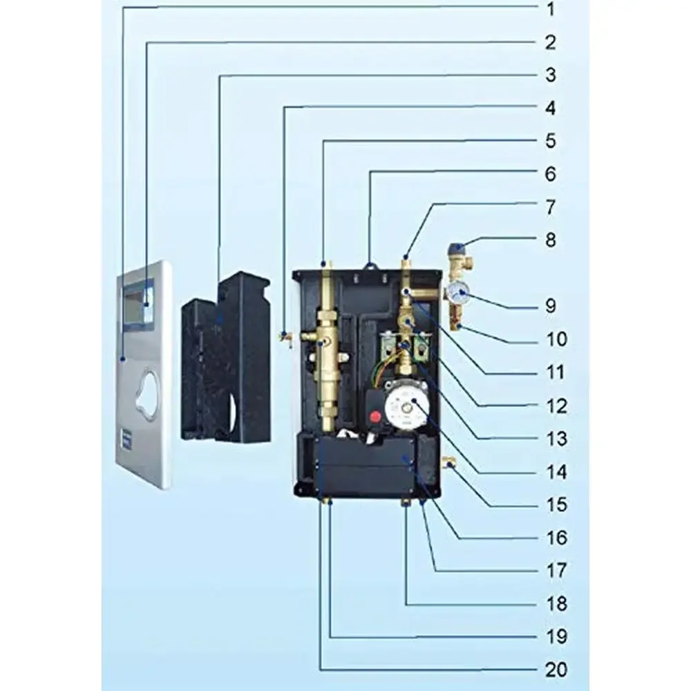 Solar Water Heaters Intelligent Controller Pump Wilo 18ft max head 1/2 connection 600W max power St14 material 145 psi 130&deg;C 20