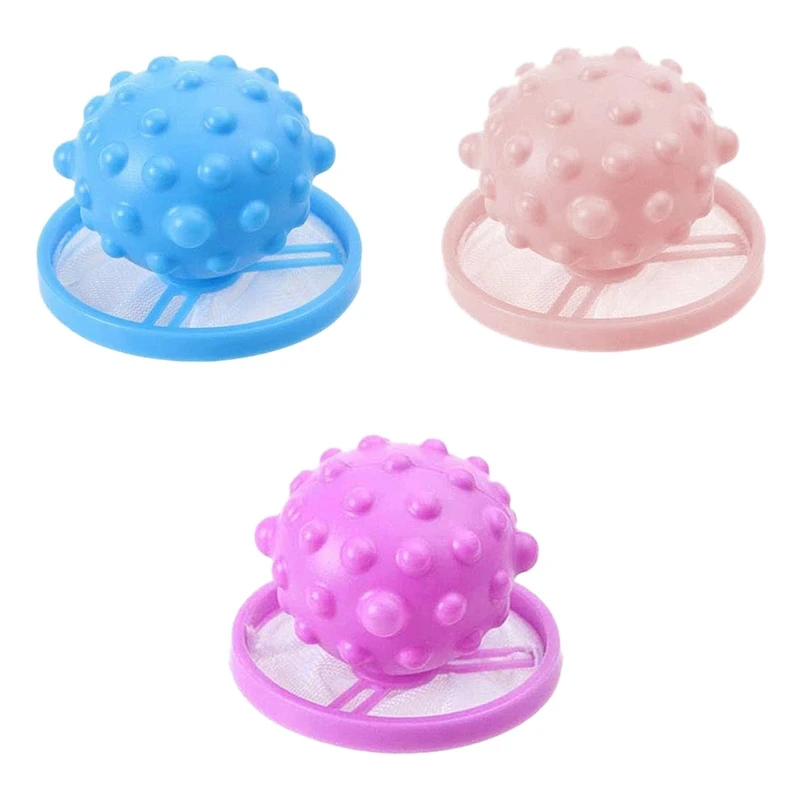 3 Pcs Washing Machine Filter Net Bag Hair Remover Cleaning Floating Net Bag Suction Filter Universal Artifact Tricolor