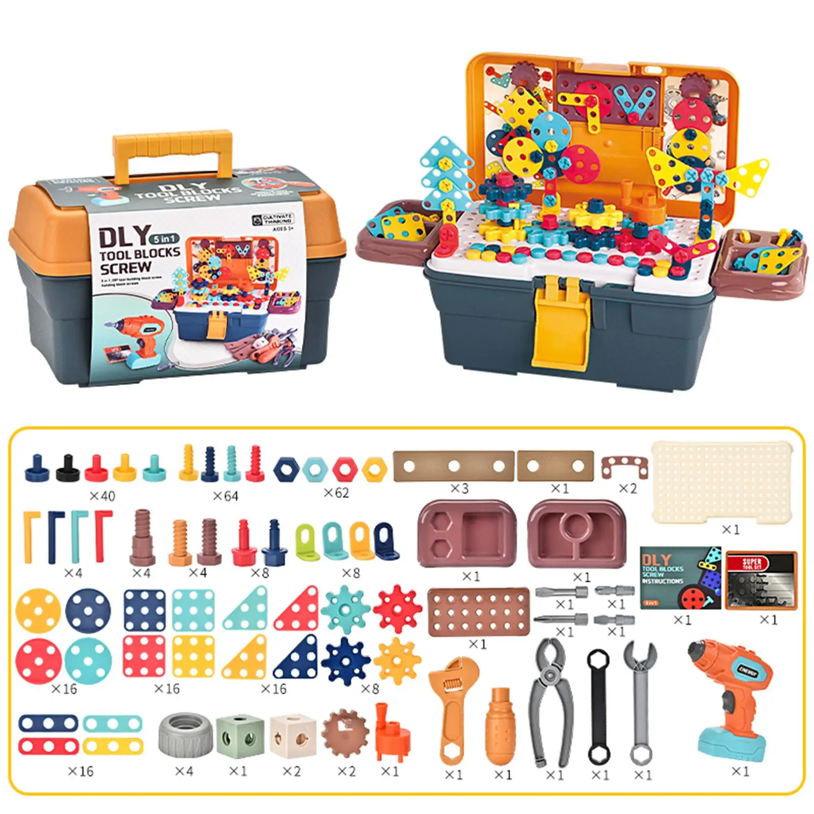 

Kids Nut and Bolts Toy Electric Drill Toy for 3 4 5 Year Old Boy Girls Gifts