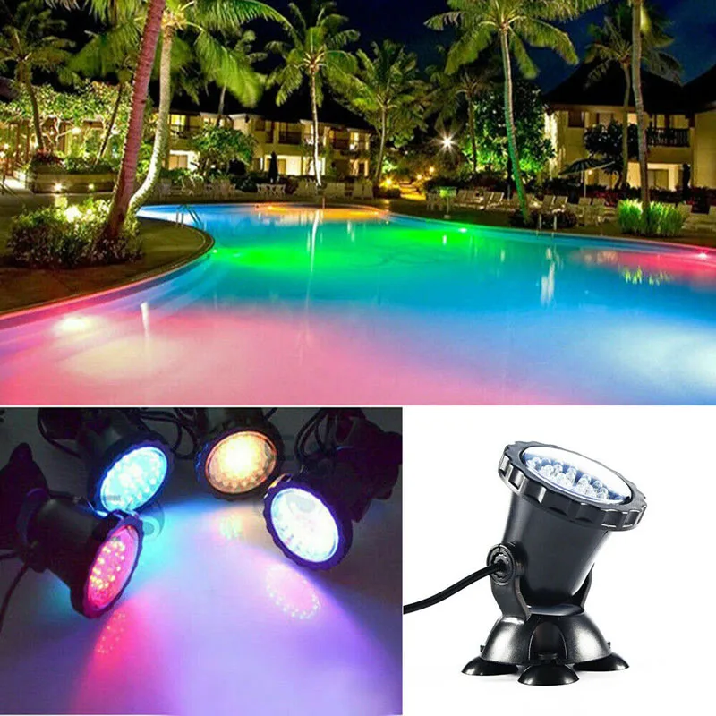 outdoor solar color changing lights Pond Lights LED Underwater Submersible Fountain Light Landscape Spotlight Waterfall Lights for Fish Tank Aquarium Fountain Pond waterproof pool lights