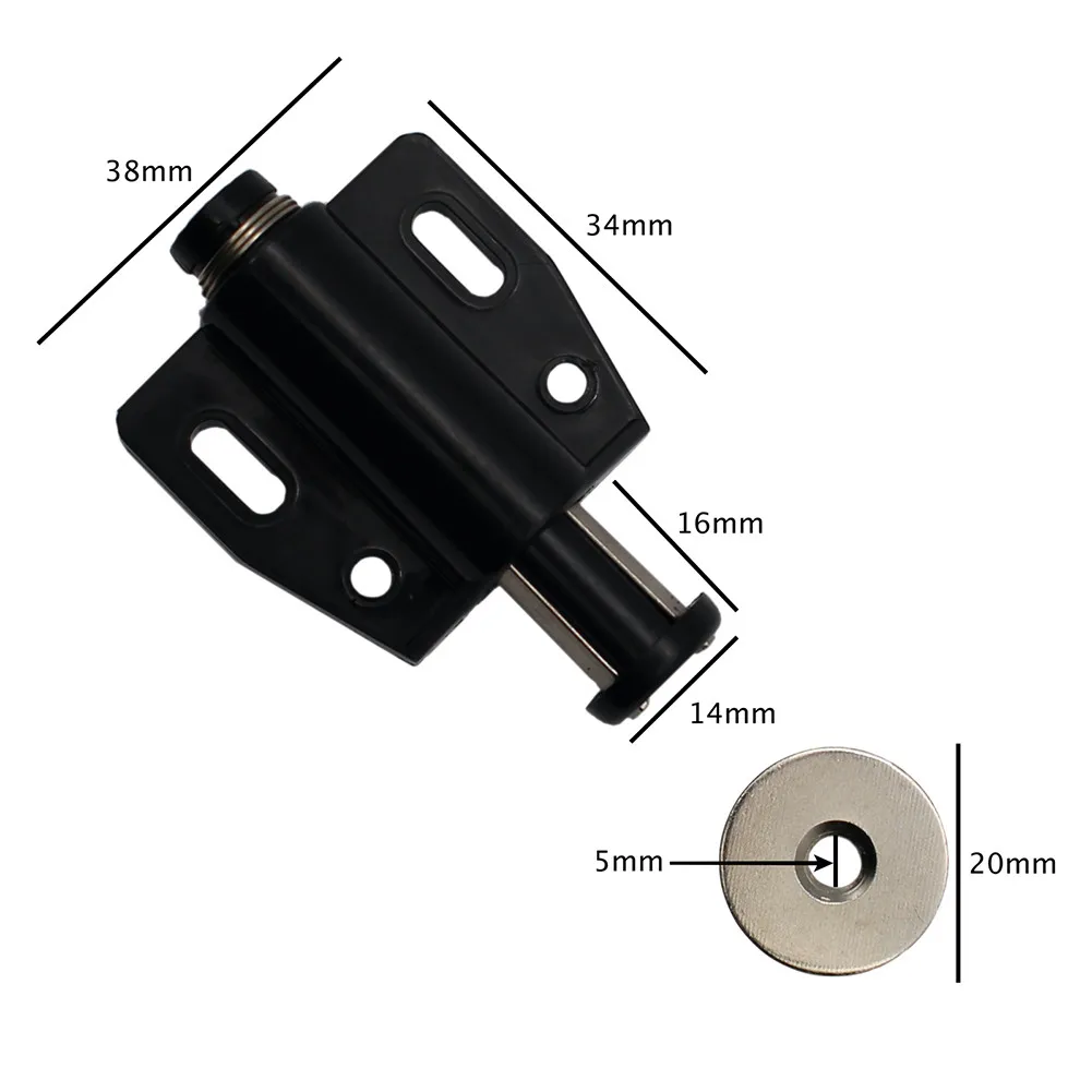 Magnetic Cabinet Latches 2Pcs Single Magnetic Pressure Push To Open Touchs Latch Cabinets Cupboard Doors Wardrobes Bathroom Cupboard Catches Hardwares