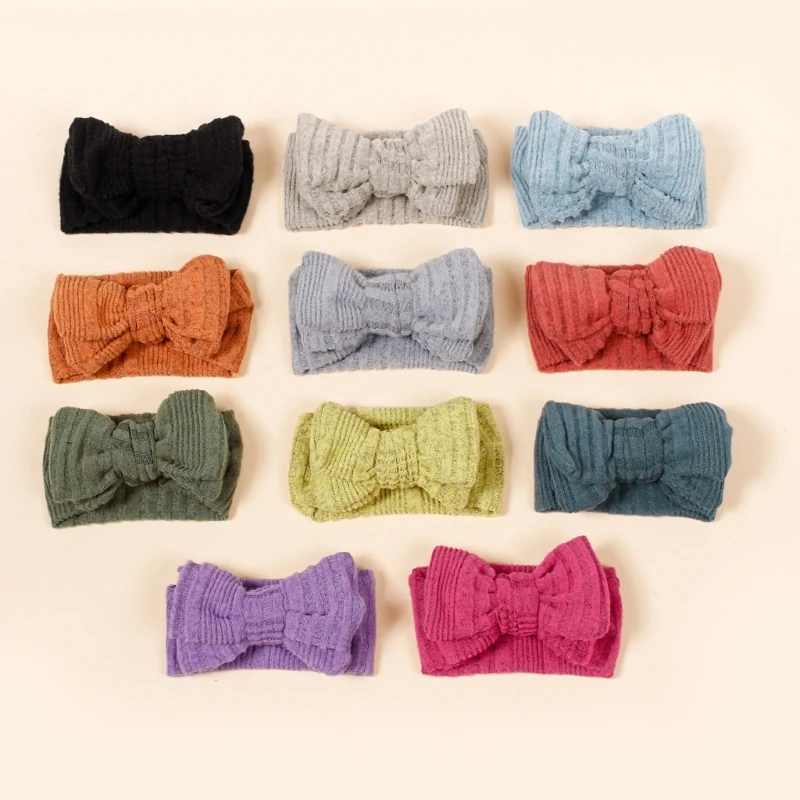 

Baby Bowknot Headband Wide Band Bow Hair Bands Soft Elastic Knotted Headwear for Baby Girl Newborn Headbands Head Wraps