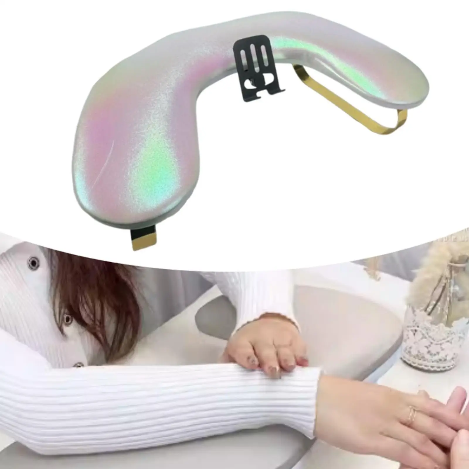 Nail Art Hand Pillow with Phone Mount Soft Sponge Filling Salon Tool Comfortable Support for Nail Beginner Woman Makeup Tool