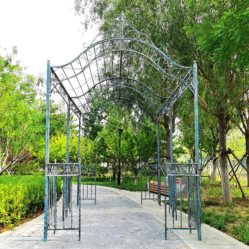 American country wrought iron retro outdoor courtyard pavilion large grape climbing frame, garden flower frame rose climbing