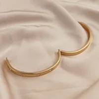Classic Four Leaf Clover O Shape Stainless Steel Gold Plated Bracelet, High Quality Waterproof Jewelry, Wedding Party Jewelry 2