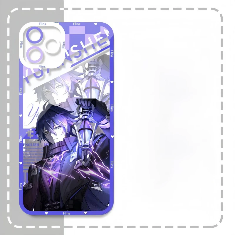 Genshin Impact Soft TPU Phone Case Featuring Xiao, Columbina, HuTao, and Furina