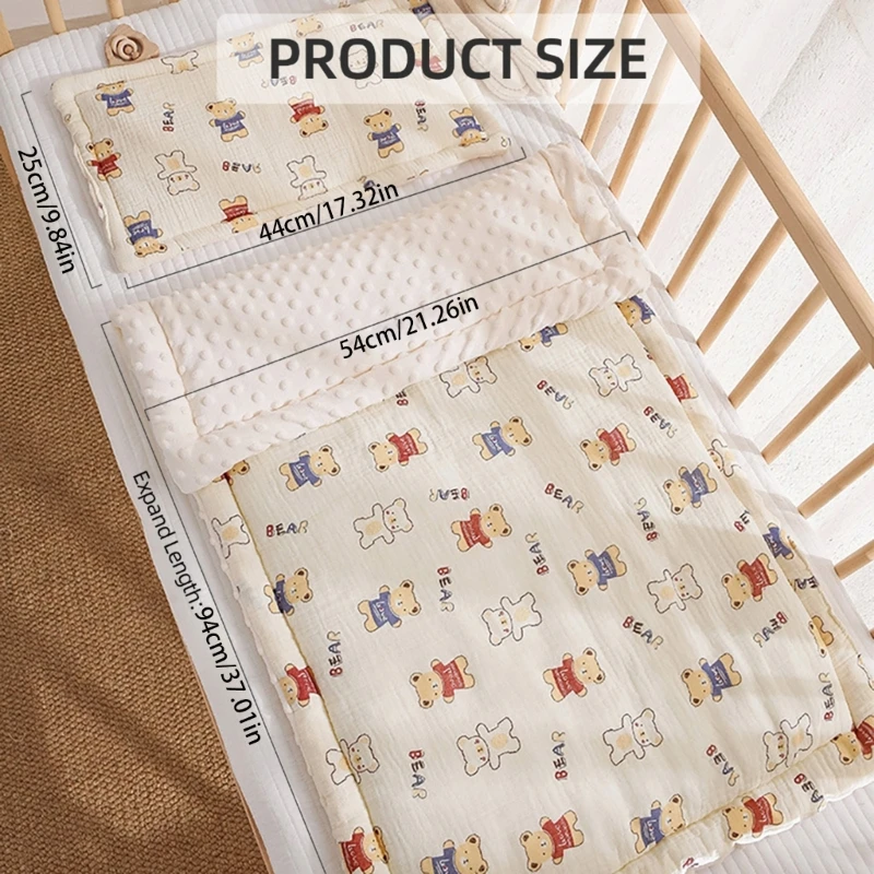 Cotton Baby Crib Mattress & Pillow Set Washable & Comfortable Cotton Baby Bedding Set Mattress with Pillow for Newborns