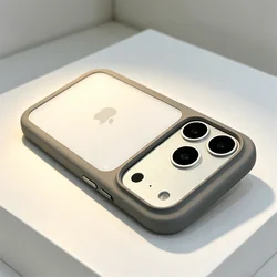 Sleek Silicone - Edge Transparent Shockproof Phone Case with Durable Hard Back Cover - iPhone 18 Pro Max (Gray)