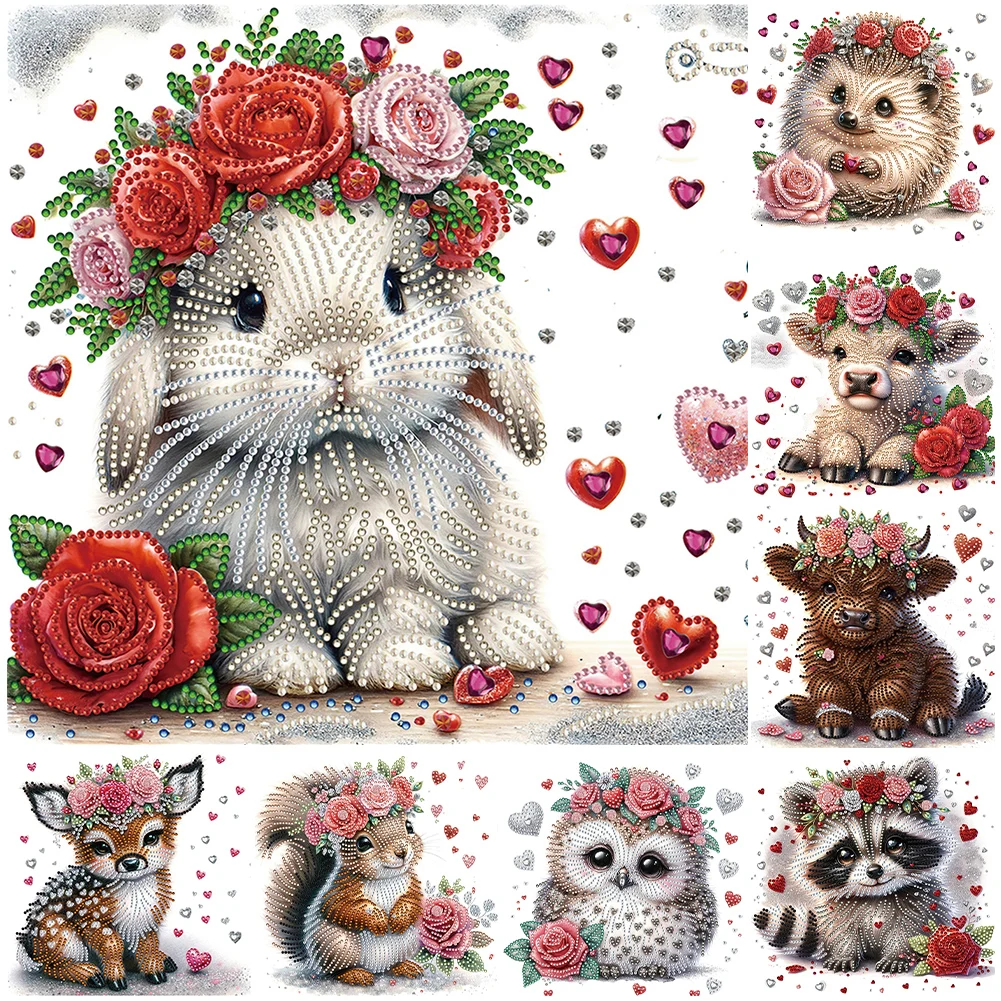 5D DIY Partial Special Shaped Drill Diamond Painting Kit Flower Animal Decor