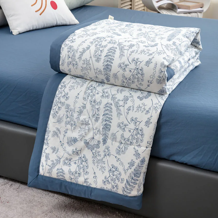 لحاف صيفي بطبقة مزدوجة من القطن والكتان من الدرجة...