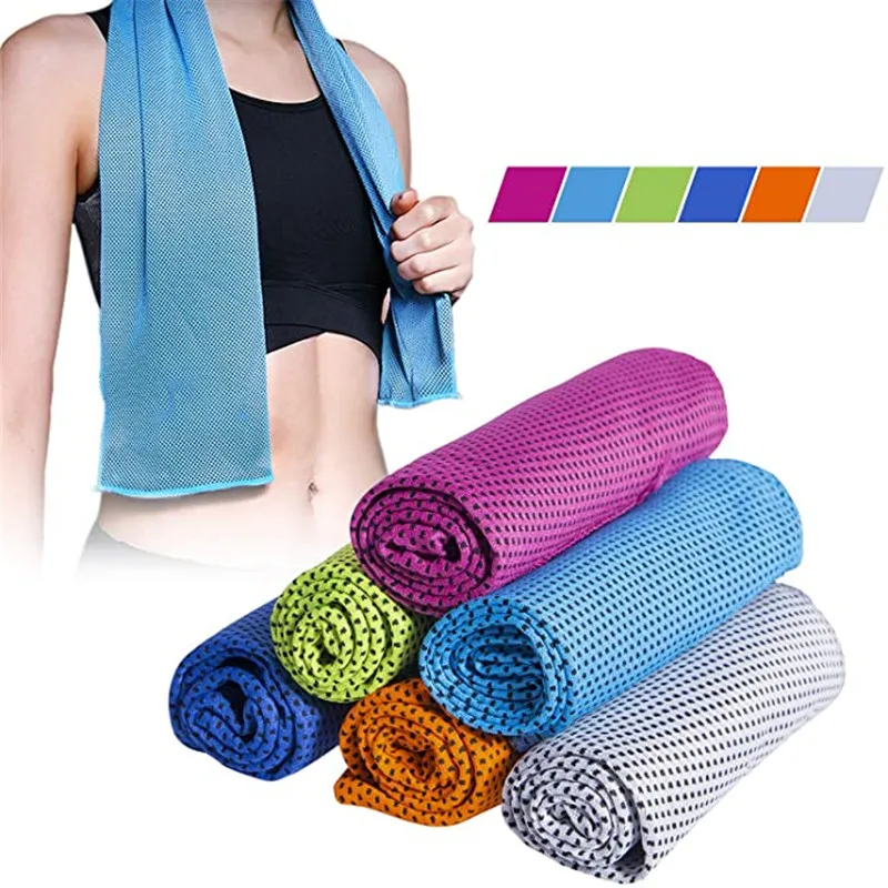 80*30cm Super Absorbent Cooling Towel Fast Drying Soft Breathable Chilly Gym Yoga Towel for Pilates Golf Camping Running Workout