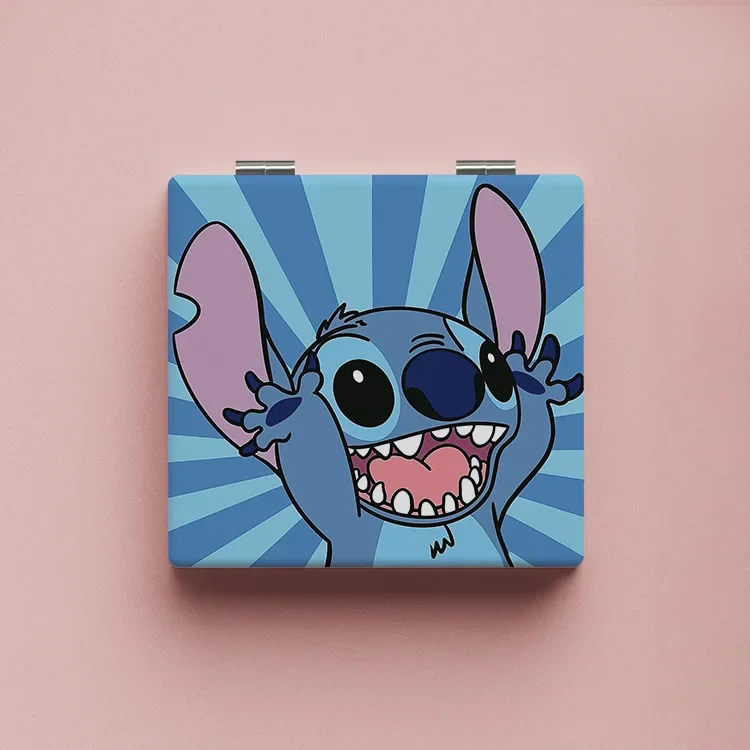 Makeup mirror Kawaii Lilo&Stitch Cute Print Mirror Girl Cartoon Stitch Makeup Mirror Portable Foldable Holiday Gift