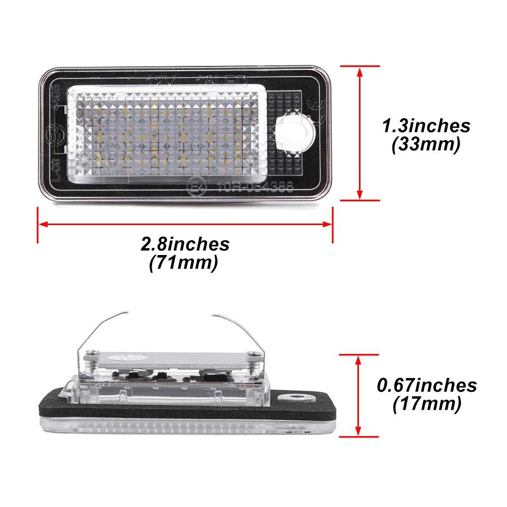 Kentekenverlichting Paar - 8E0807430A/8E0807430B - Waterdicht - Passend Voor Audi A3, A4, A5, A6, Q7, RS4