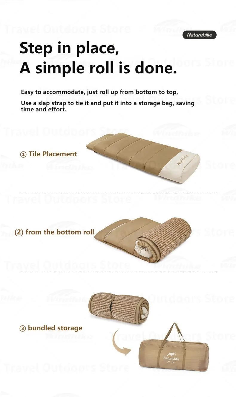 Description Picture 4 of itemNaturehike Sleeping Bag Cotton Quilt Waterproof Camping Mattress For Spring Autumn Winter Warm Outdoor With Moisture-proof Pad