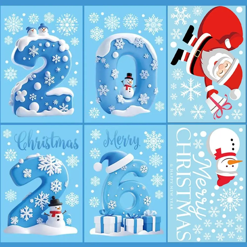 PVC Christmas Window Stickers Static Cling Merry Xmas Decals