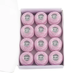 Rhapsody Pearl Cotton Crochet & Embroidery Thread Set - 12 Balls of Premium Mercerized Egyptian Cotton - Size 8 (129 ULT LT PLUM)