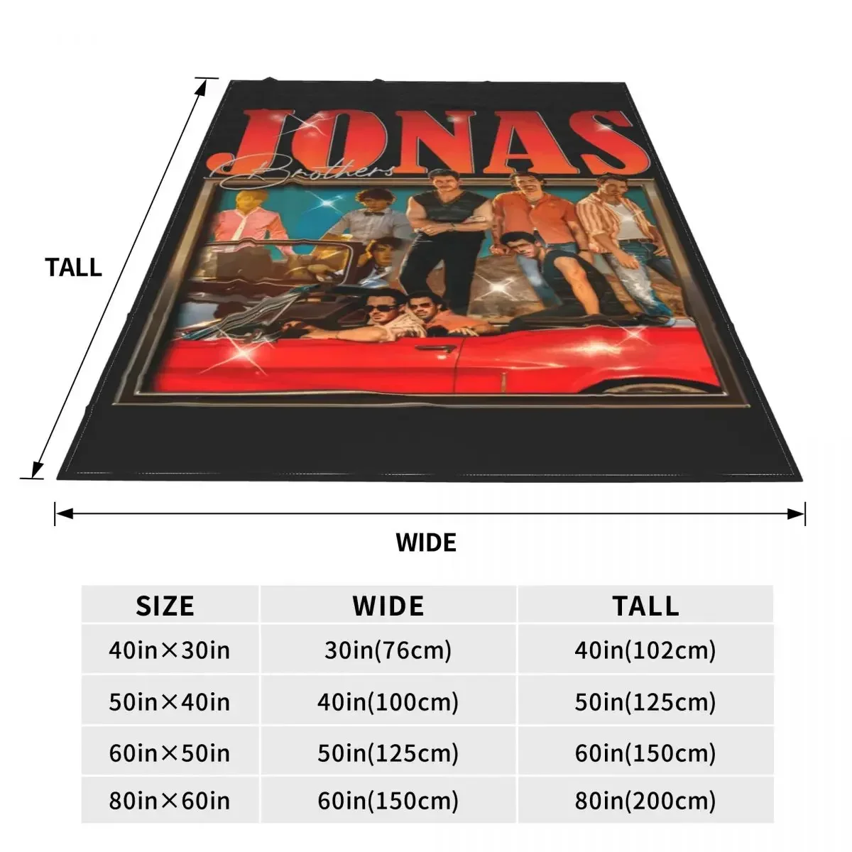 Jonas Music Group Blanket Brothers Camping Flannel Throw Blanket Super Soft Bedroom Custom DIY Bedspread Gift Idea 3