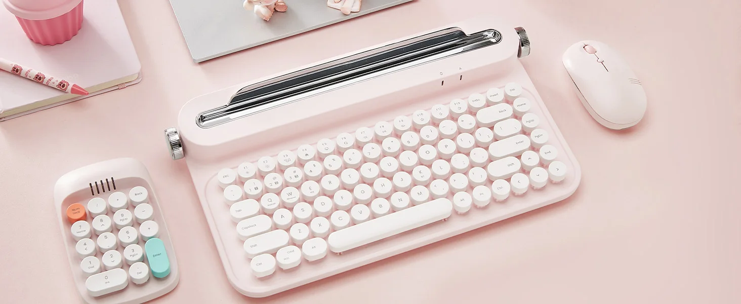 yunzii bluetooth rétro sans fil rose avec support intégré pour