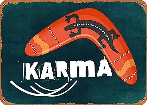 

Karma Boomerang Vintage Look Metal Sign Patent Art Prints Retro Gift 8x12 Inch