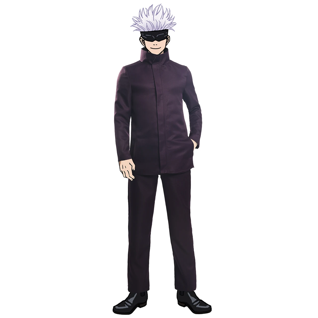 

Jujutsu Kaisen Anime Costume Gojo Satoru Cosplay Costume Uniform Ouitfit with Blindfold for halloween christmas party